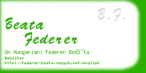 beata federer business card